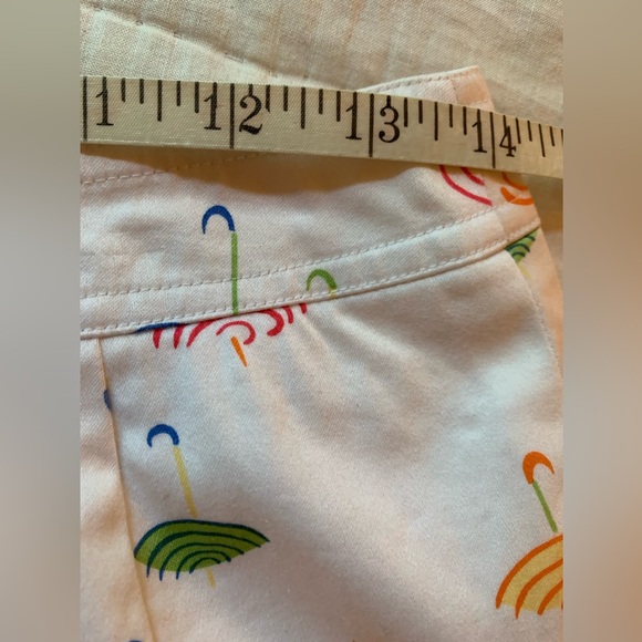 Talbots Size 8 pencil skirt umbrella motif stretch, faux pockets back slit mini - Picture 8 of 12